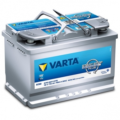 Akumuliatorius VARTA E39 70Ah 760A Start-Stop Plus AGM