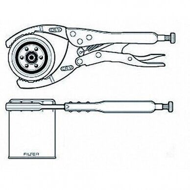Alyvos filtro raktas replės 53-118mm 1