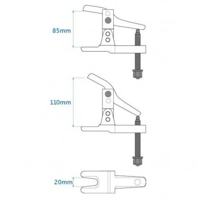 Nuėmėjas šarnyrų universalus 20mm 1